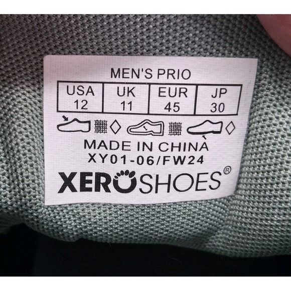 Xero Shoes Prio Mens Size 12 Gray Minimalist Barefoot Running Training Sneakers - Picture 8 of 9